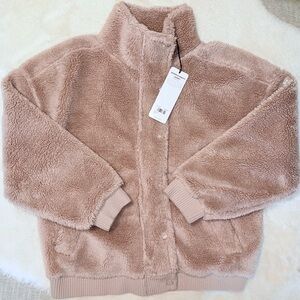 ALO Sherpa Varsity Jacket - Dusty Pink